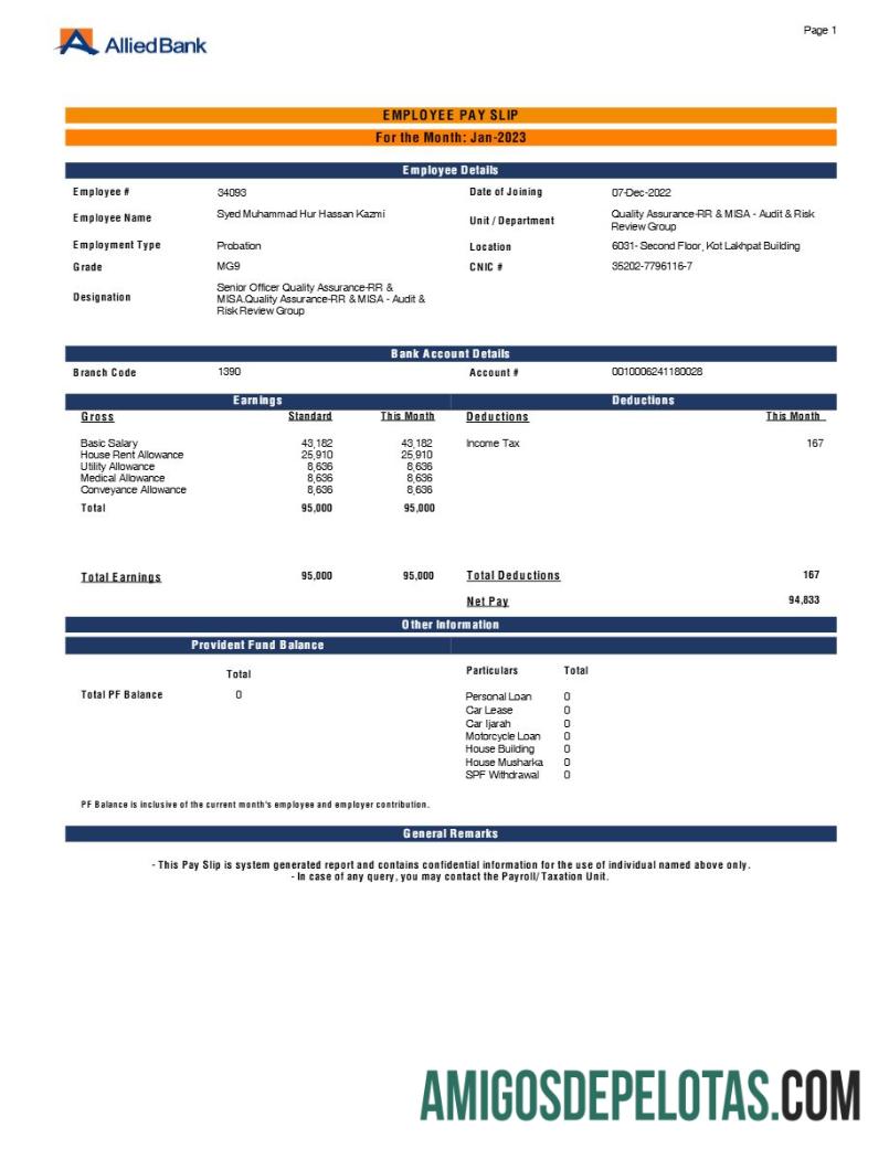 Imprimível Modelo de recibo de pagamento de funcionário do Allied Bank em formatos Word e PDF.pdf, 1